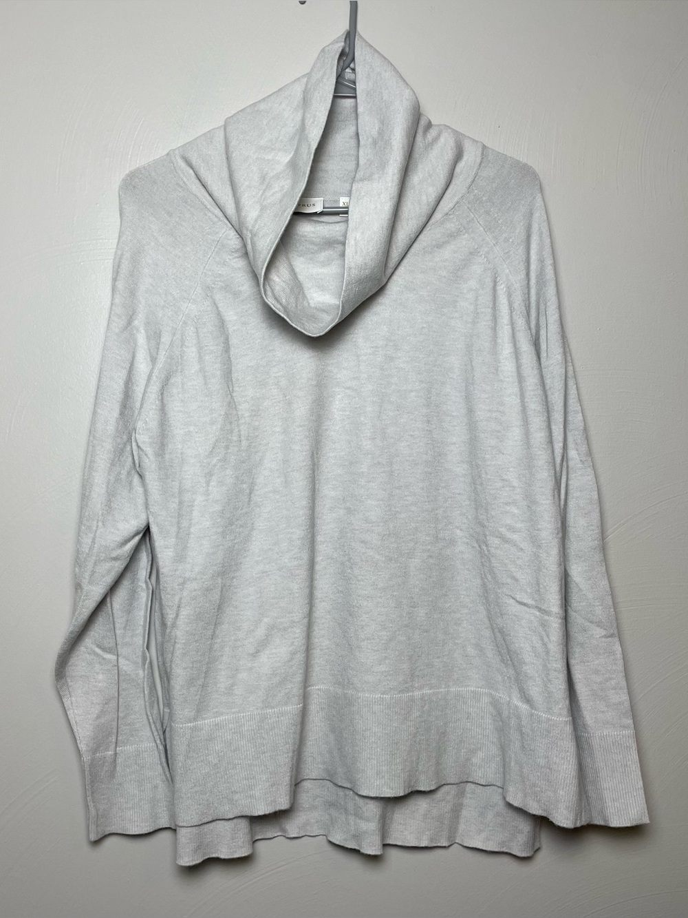 Cyrus Light Gray Women's Cowl Neck Sweater Size XL